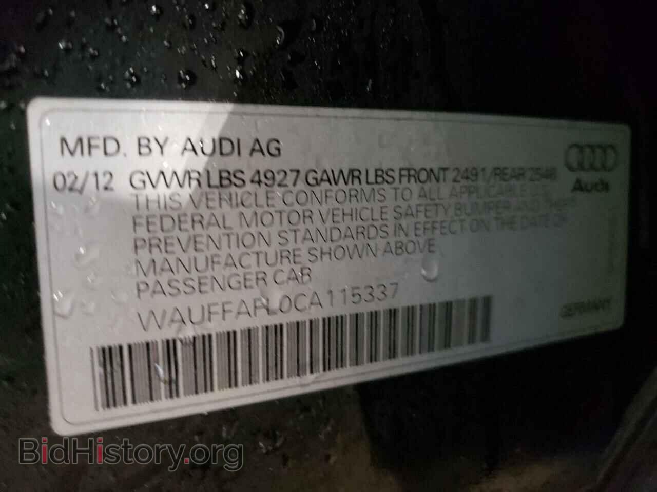 2012 AUDI A4 - VIN: WAUFFAFL0CA115337 - Фото 12