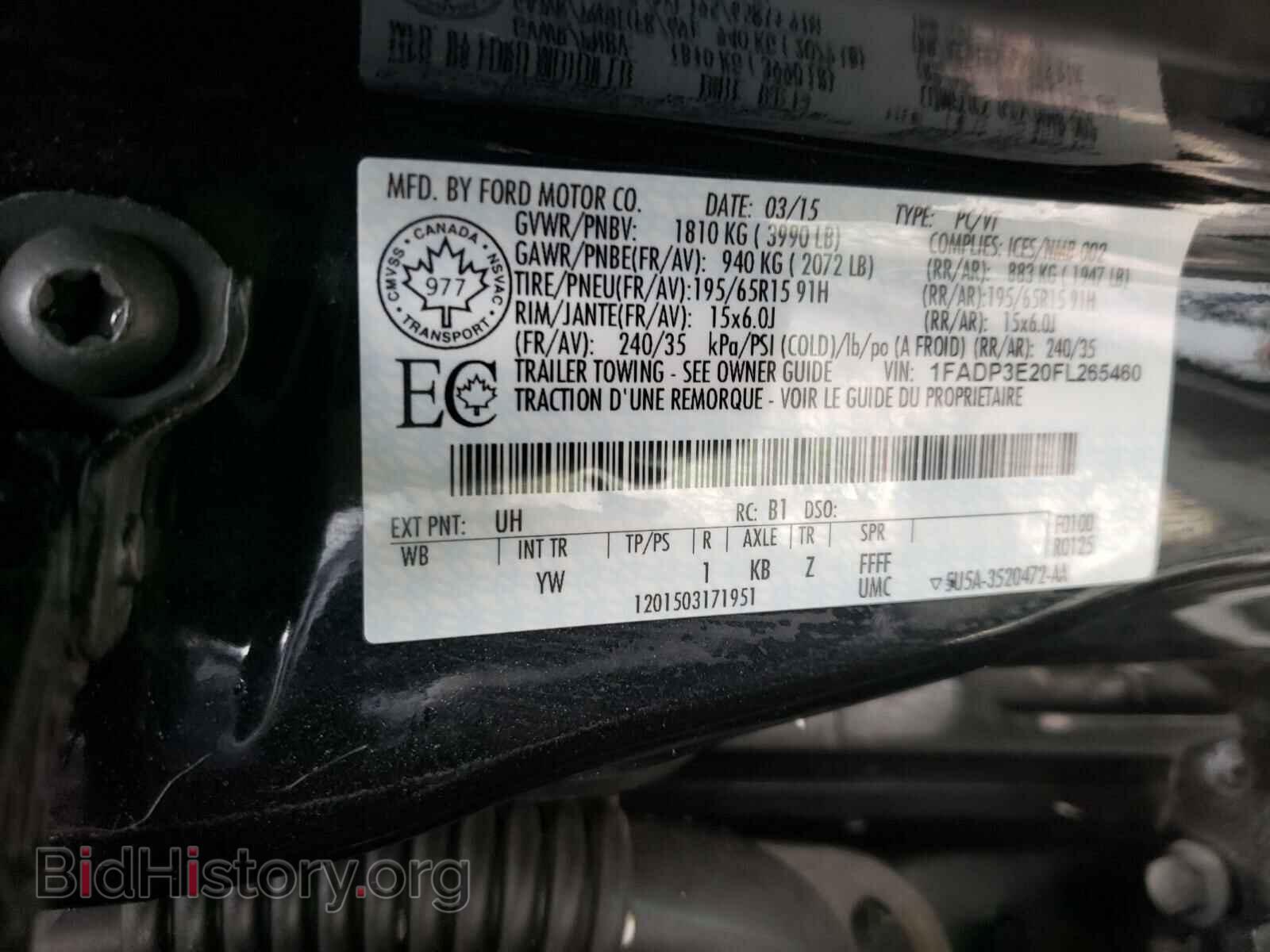 2015 FORD FOCUS - VIN: 1FADP3E20FL265460 - Фото 10