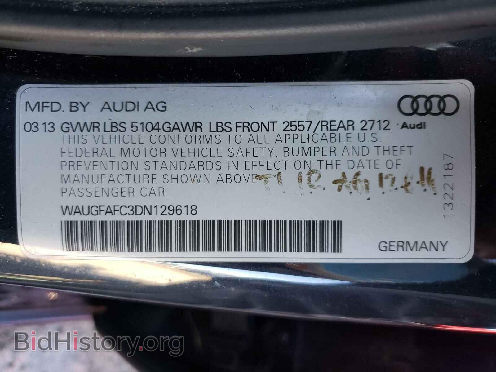 2013 AUDI A6 - VIN: WAUGFAFC3DN129618 - Фото 10