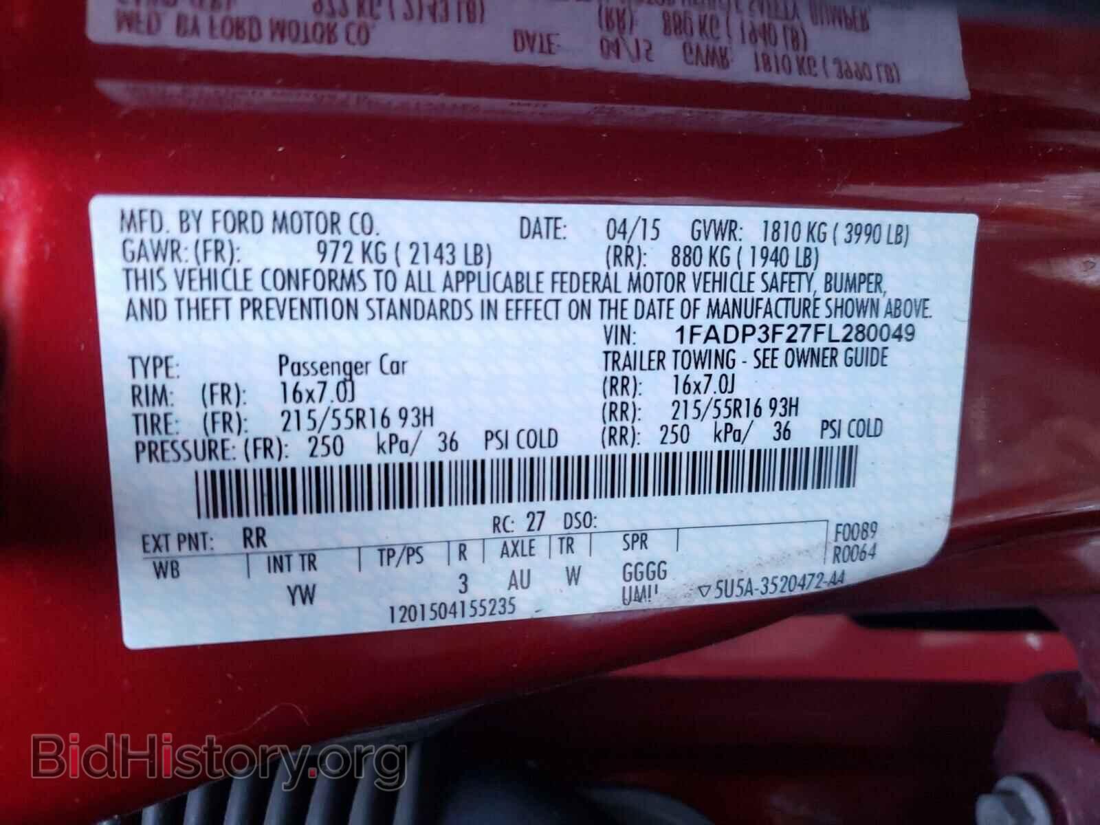 2015 FORD FOCUS - VIN: 1FADP3F27FL280049 - Фото 10