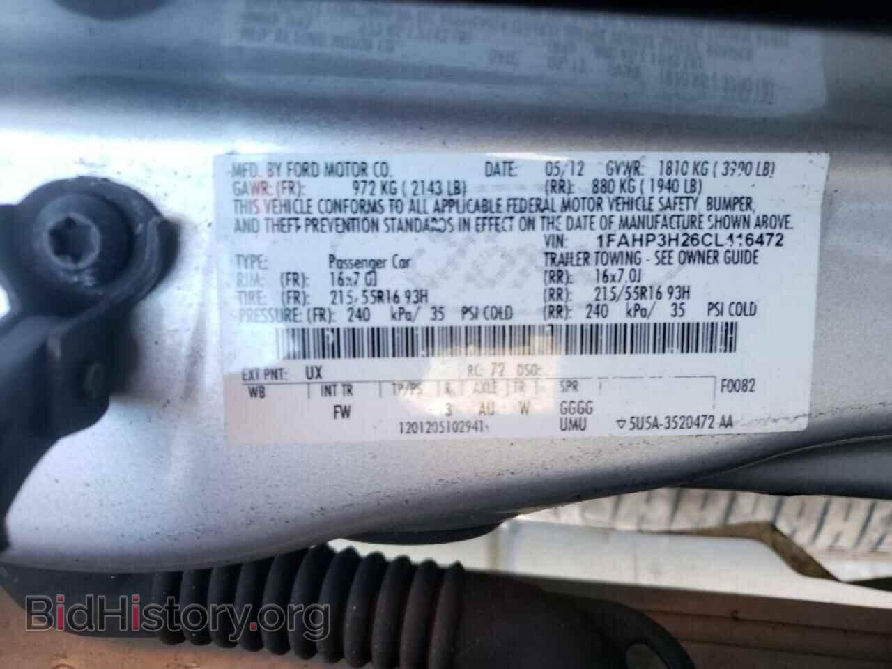 2012 FORD FOCUS - VIN: 1FAHP3H26CL416472 - Фото 10