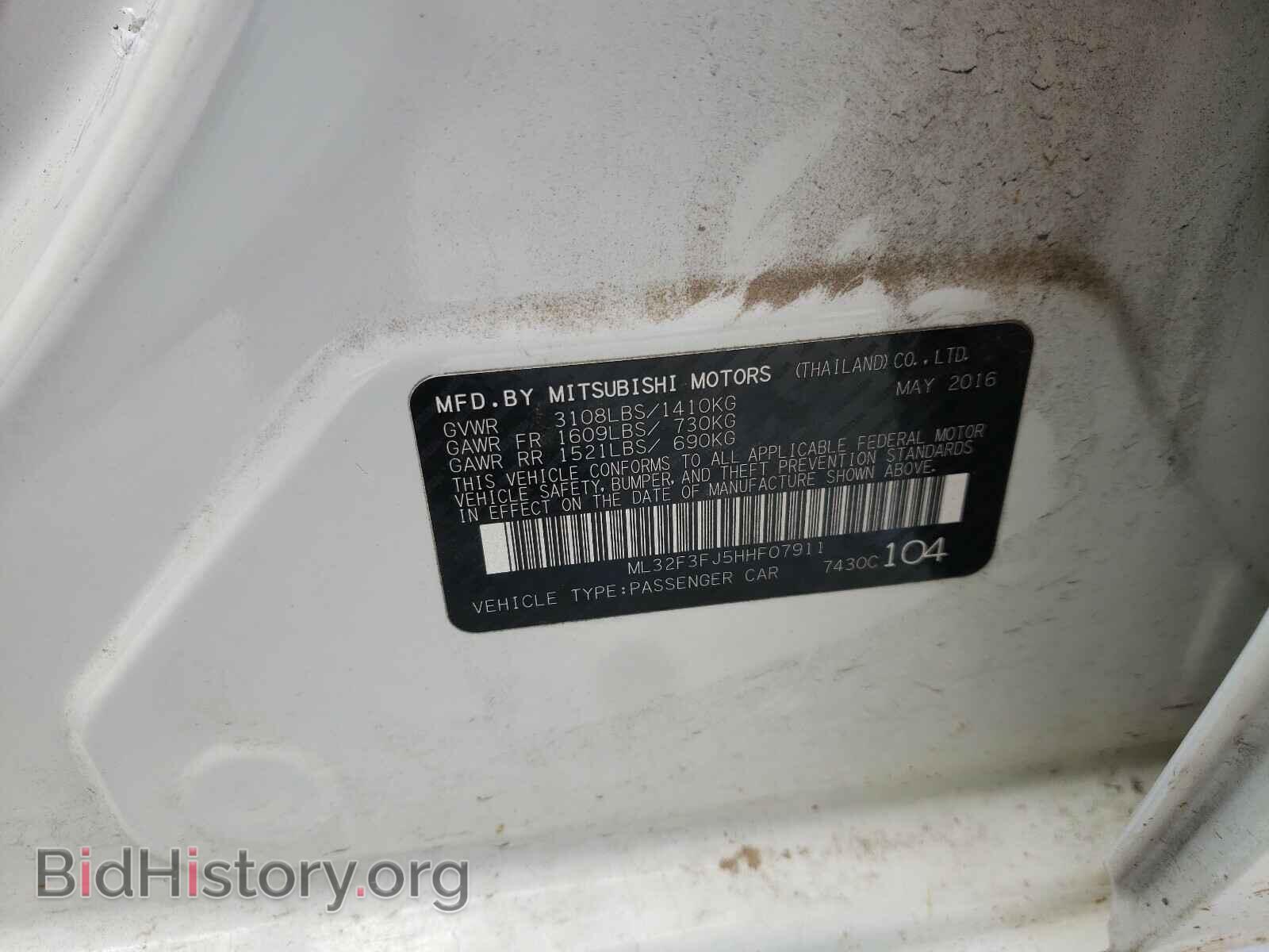 2017 MITSUBISHI MIRAGE - VIN: ML32F3FJ5HHF07911 - Фото 10