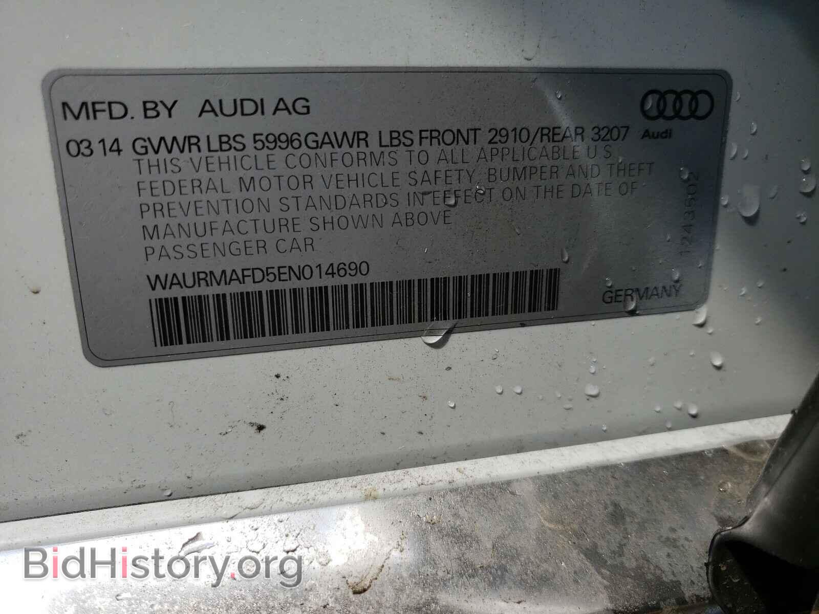 2014 AUDI A8 - VIN: WAURMAFD5EN014690 - Фото 10