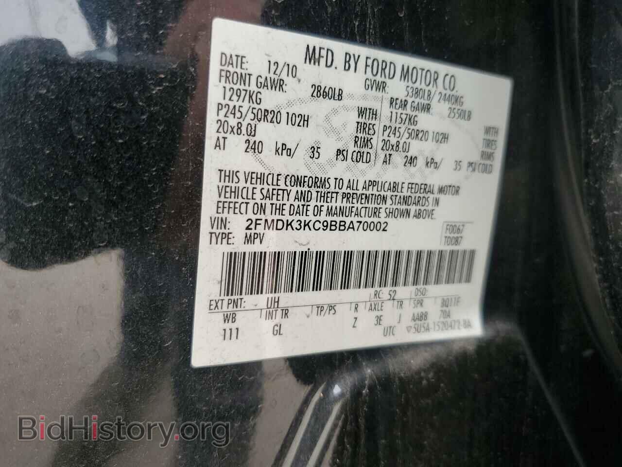 2011 FORD EDGE - VIN: 2FMDK3KC9BBA70002 - Photo 12