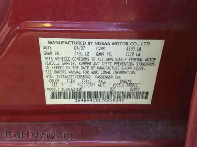 2007 NISSAN MAXIMA - VIN: 1N4BA41E17C858342 - Photo 10