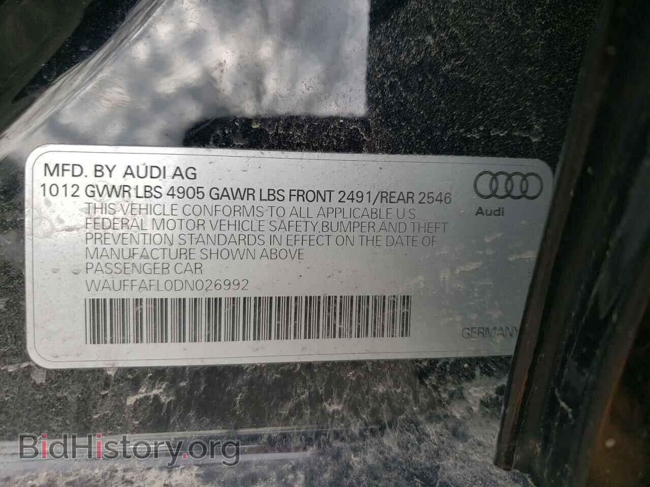 2013 AUDI A4 - VIN: WAUFFAFL0DN026992 - Фото 10