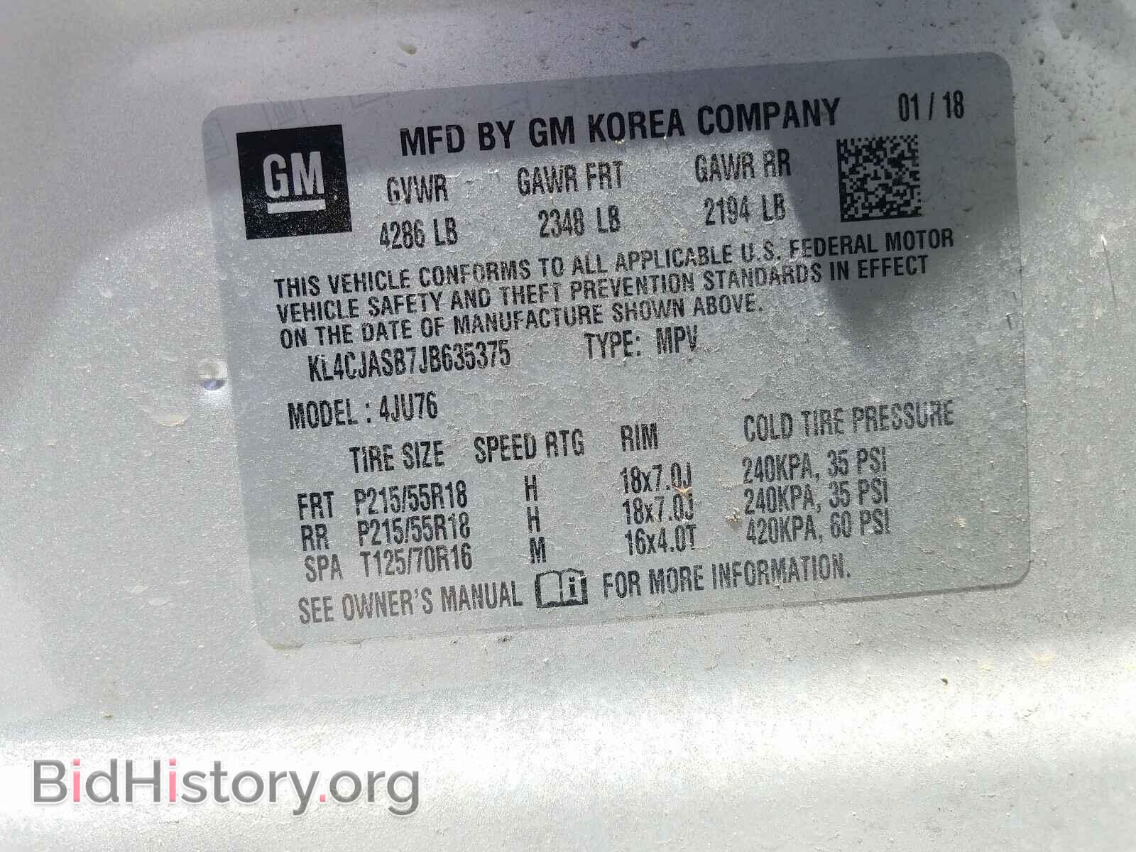 2018 BUICK ENCORE - VIN: KL4CJASB7JB635375 - Photo 10