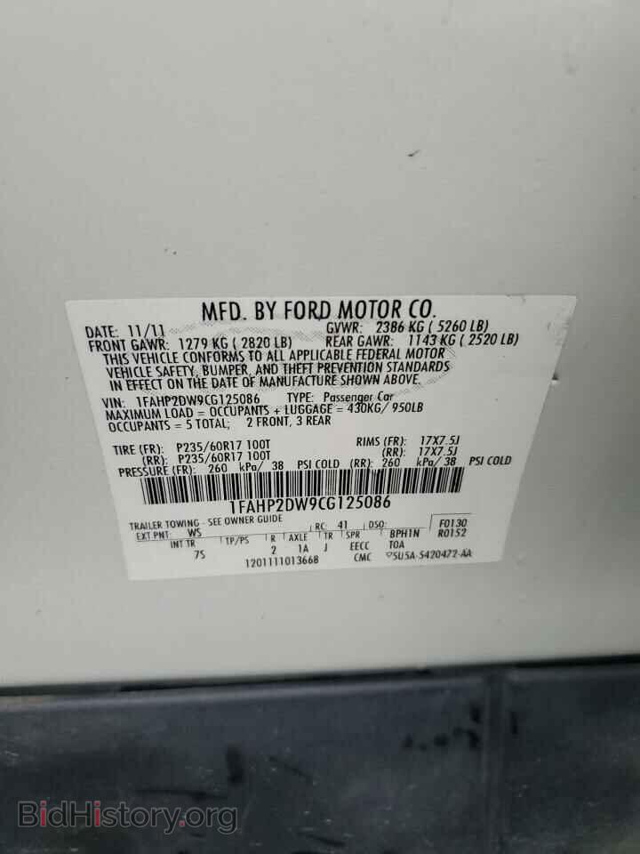 2012 FORD TAURUS - VIN: 1FAHP2DW9CG125086 - Фото 13