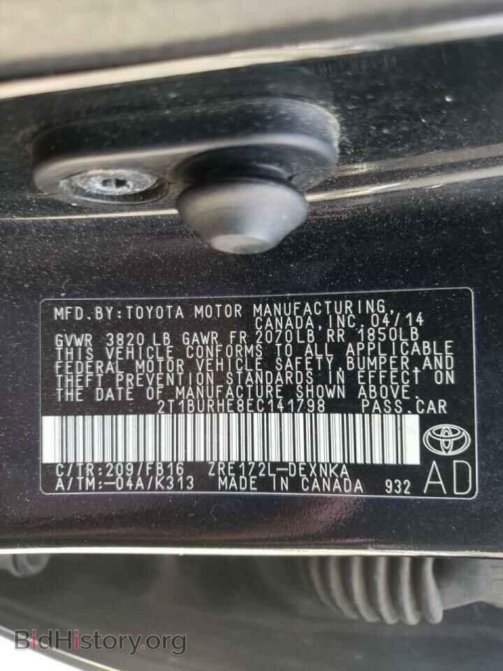 2014 TOYOTA COROLLA - VIN: 2T1BURHE8EC141798 - Фото 10
