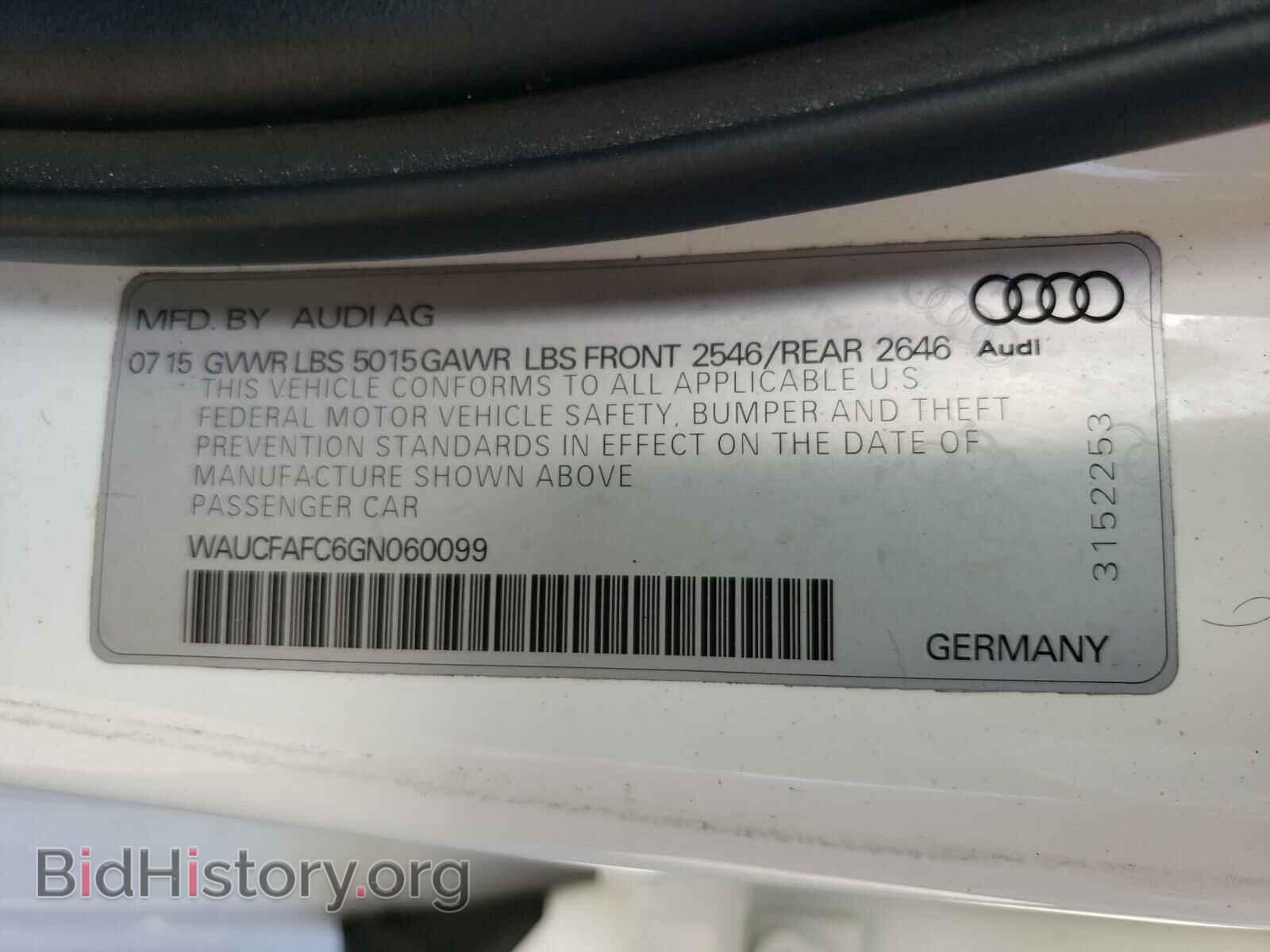 2016 AUDI A6 - VIN: WAUCFAFC6GN060099 - Фото 10