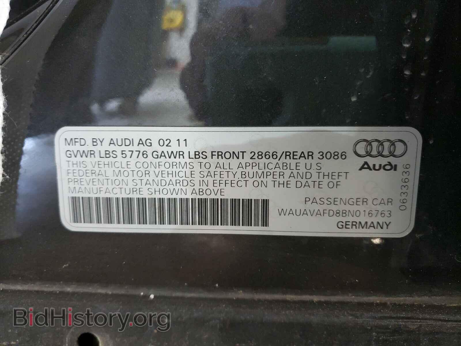 2011 AUDI A8 - VIN: WAUAVAFD8BN016763 - Фото 10