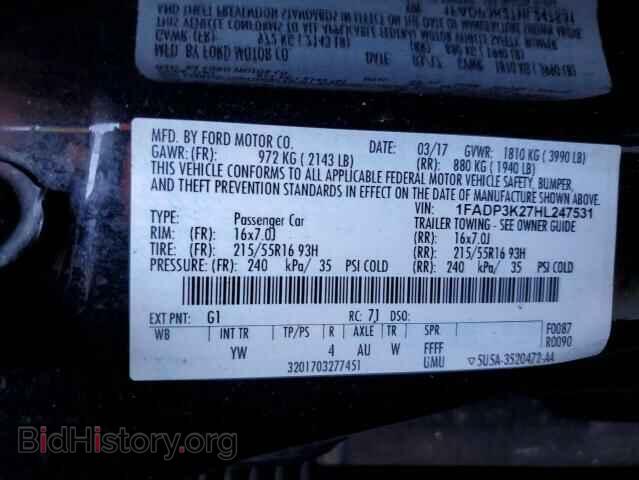 2017 FORD FOCUS - VIN: 1FADP3K27HL247531 - Фото 12