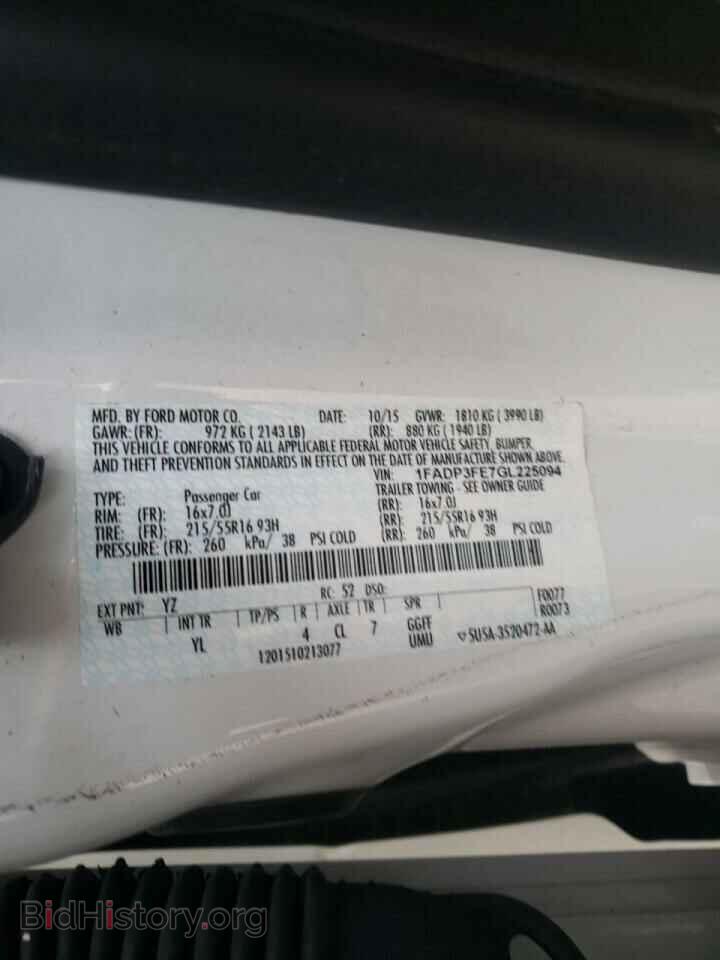 2016 FORD FOCUS - VIN: 1FADP3FE7GL225094 - Фото 10