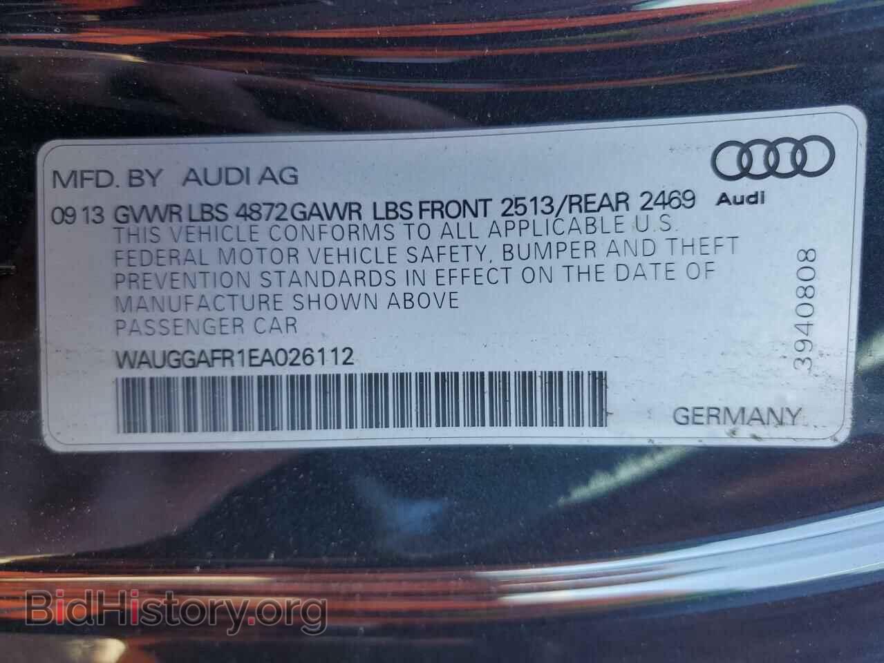 2014 AUDI S5/RS5 - VIN: WAUGGAFR1EA026112 - Фото 12