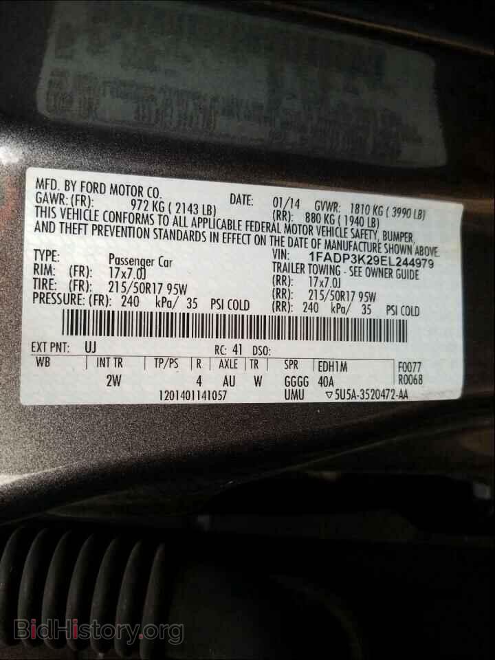 2014 FORD FOCUS - VIN: 1FADP3K29EL244979 - Фото 10