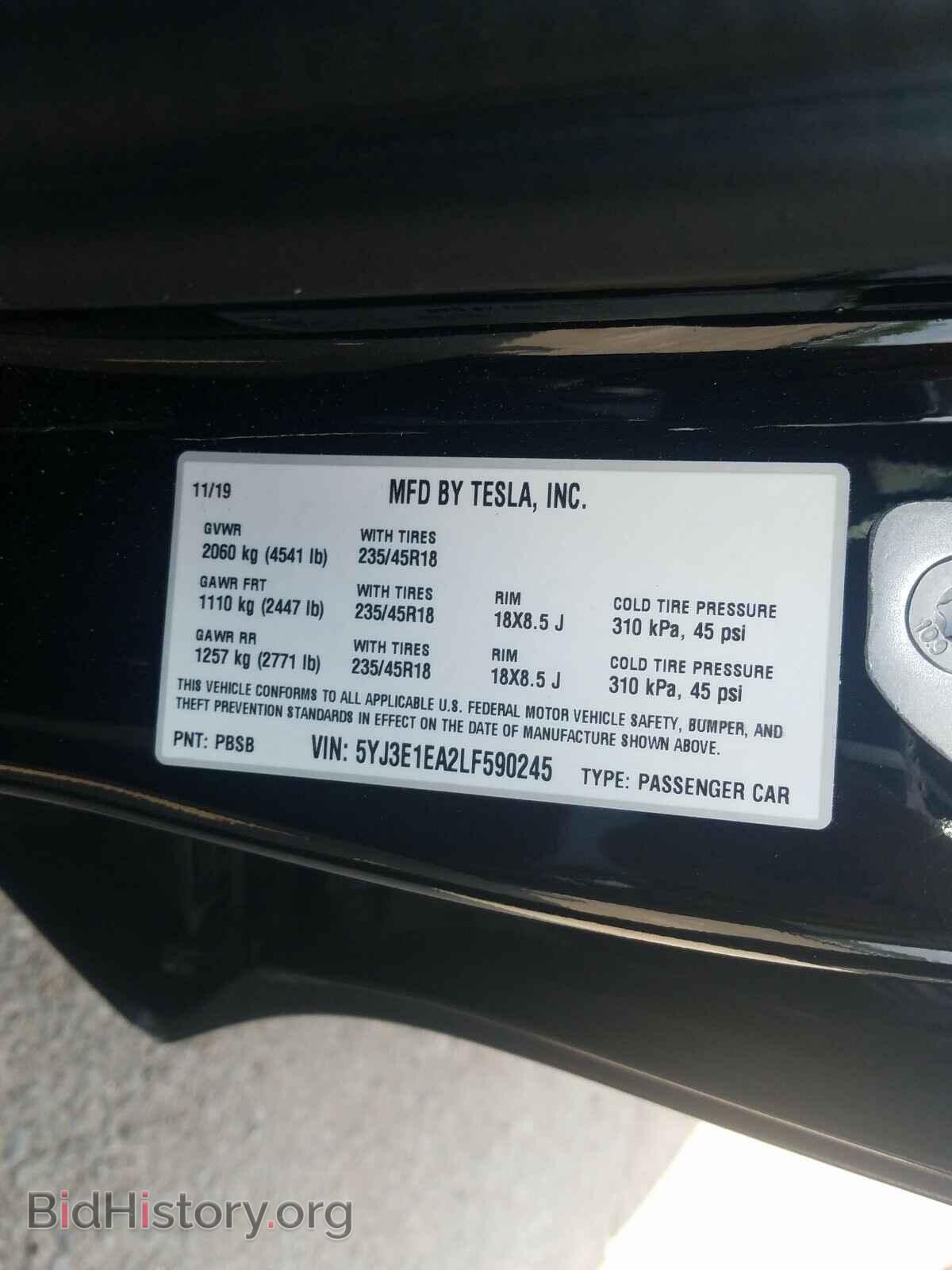 2020 TESLA MODEL 3 - VIN: 5YJ3E1EA2LF590245 - Фото 10