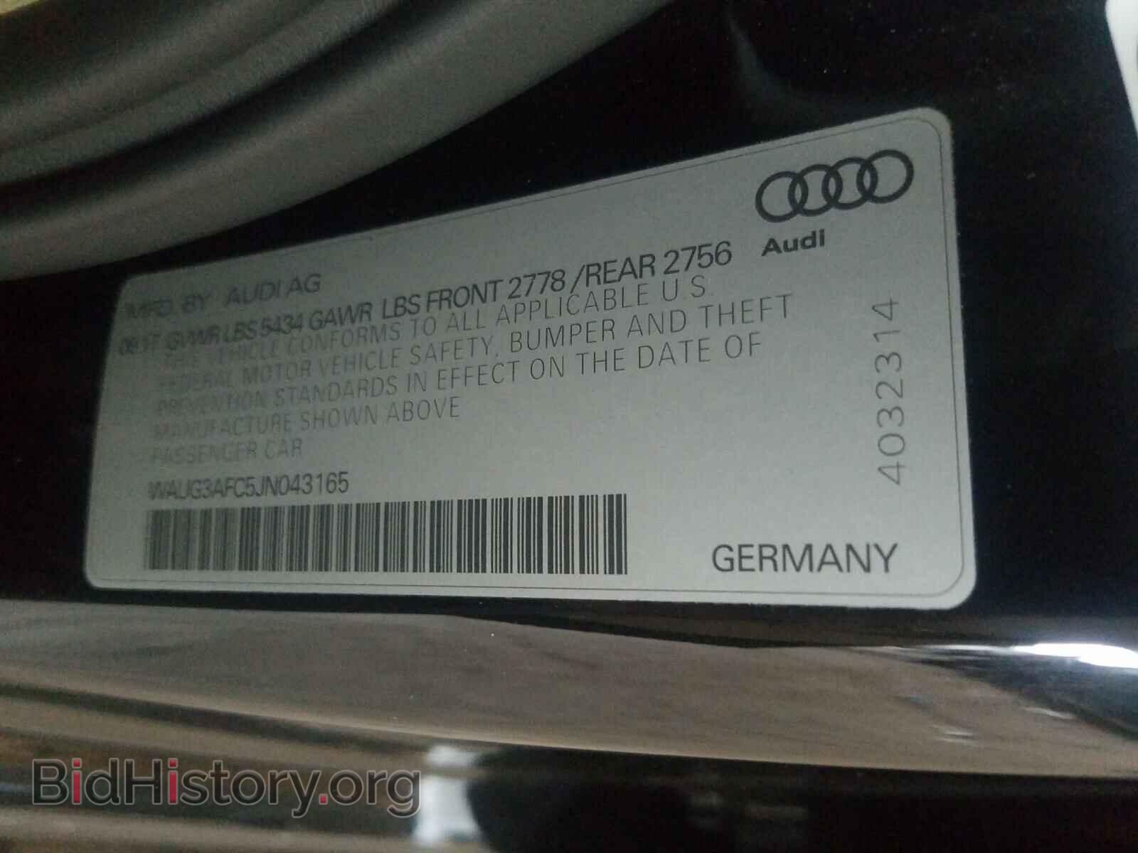 2018 AUDI A6 - VIN: WAUG3AFC5JN043165 - Фото 10