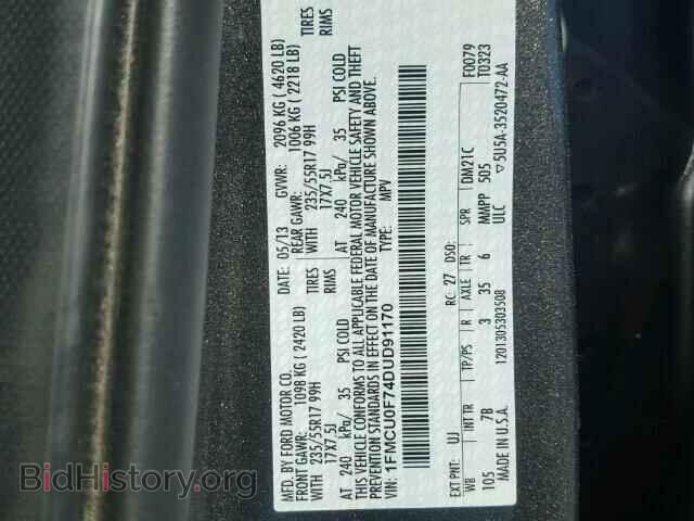 2013 FORD ESCAPE - VIN: 1FMCU0F74DUD91170 - Photo 10