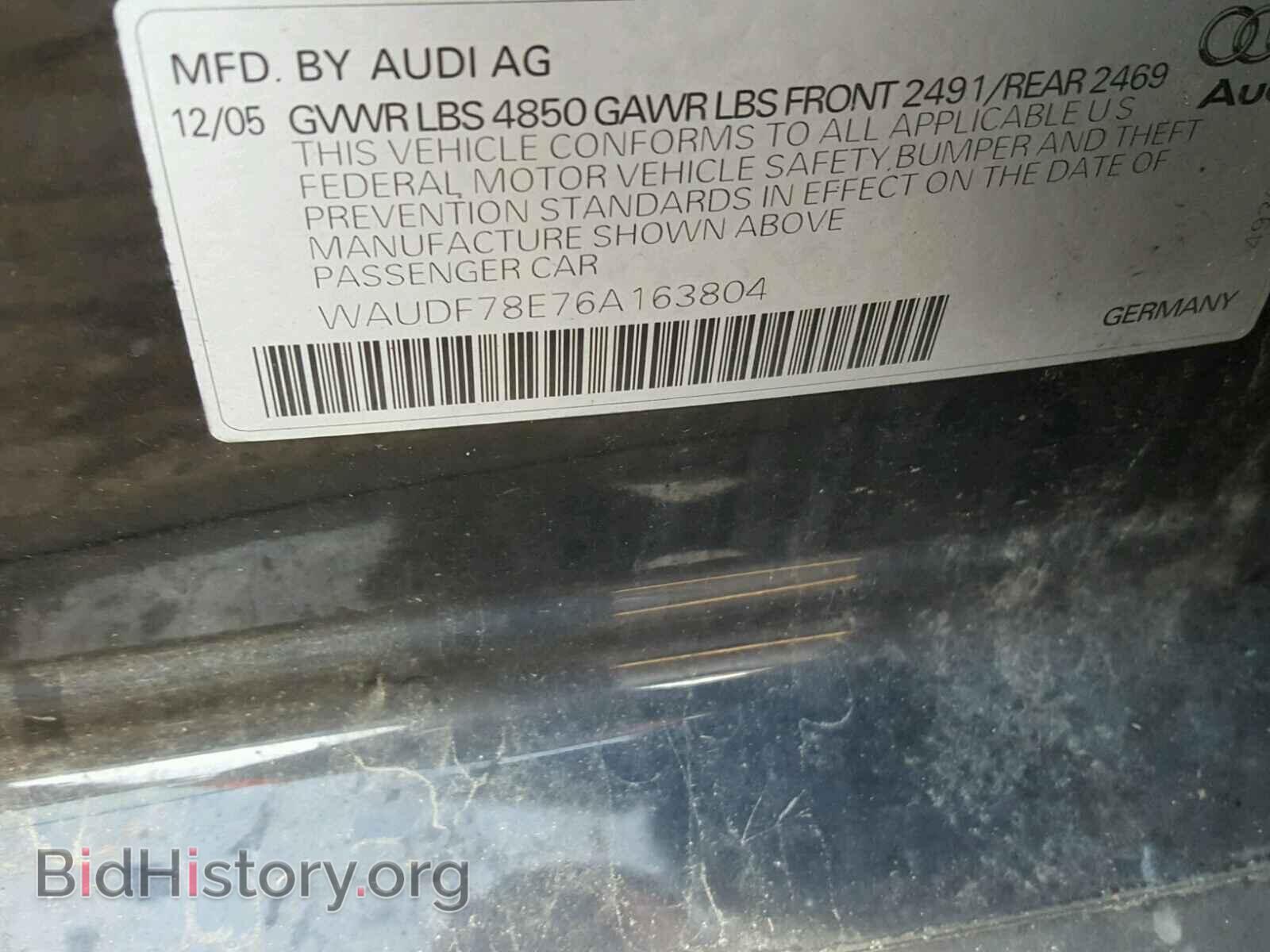 2006 AUDI A4 - VIN: WAUDF78E76A163804 - Photo 10