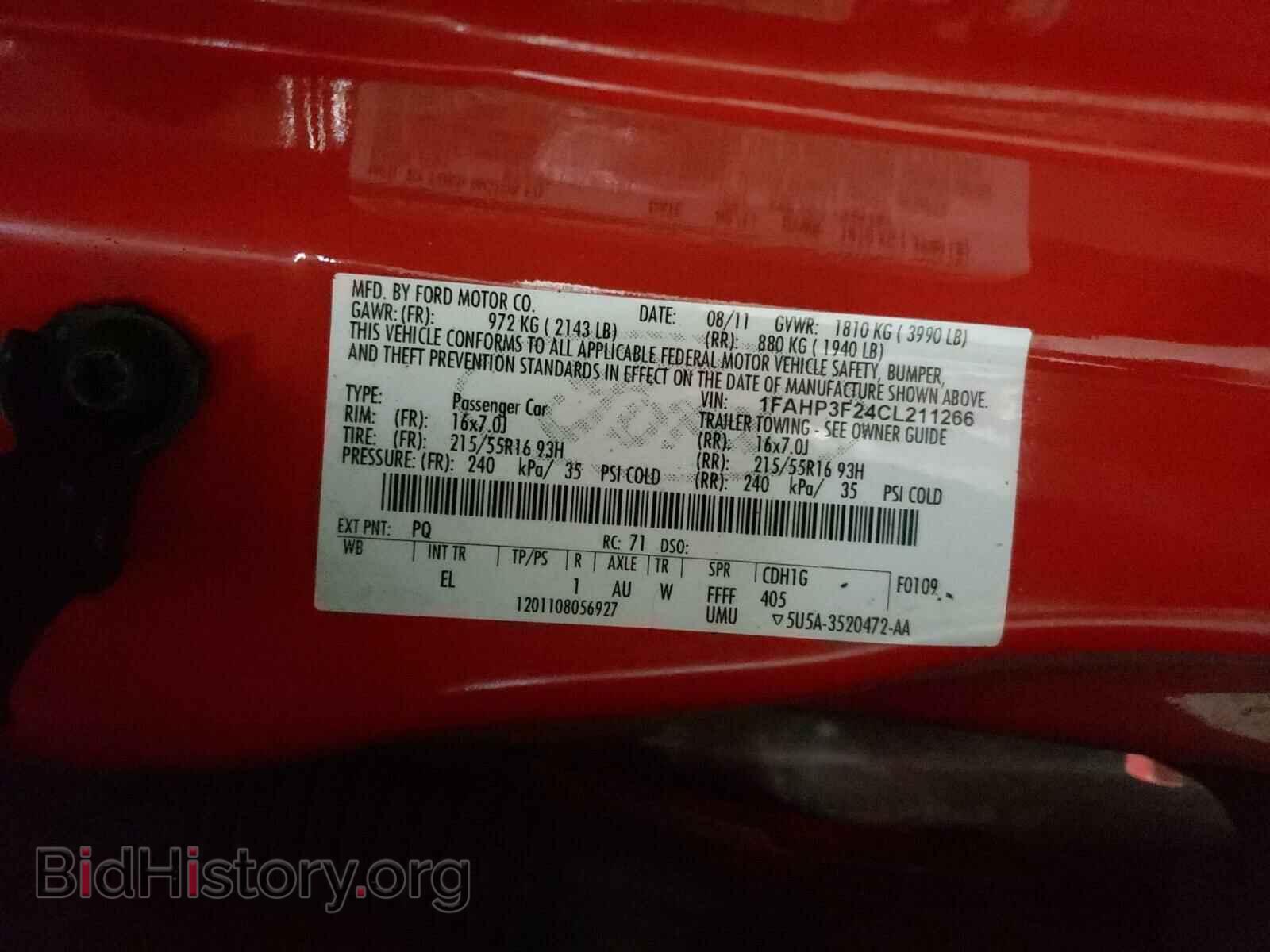 2012 FORD FOCUS - VIN: 1FAHP3F24CL211266 - Фото 10