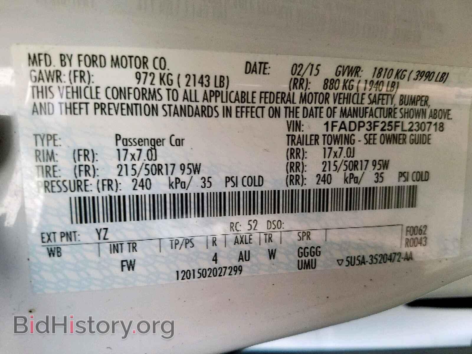 2015 FORD FOCUS SE - VIN: 1FADP3F25FL230718 - Фото 10