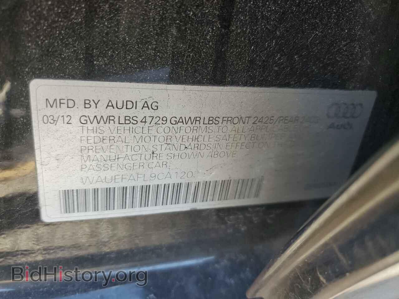 2012 AUDI A4 - VIN: WAUEFAFL9CA120399 - Фото 12