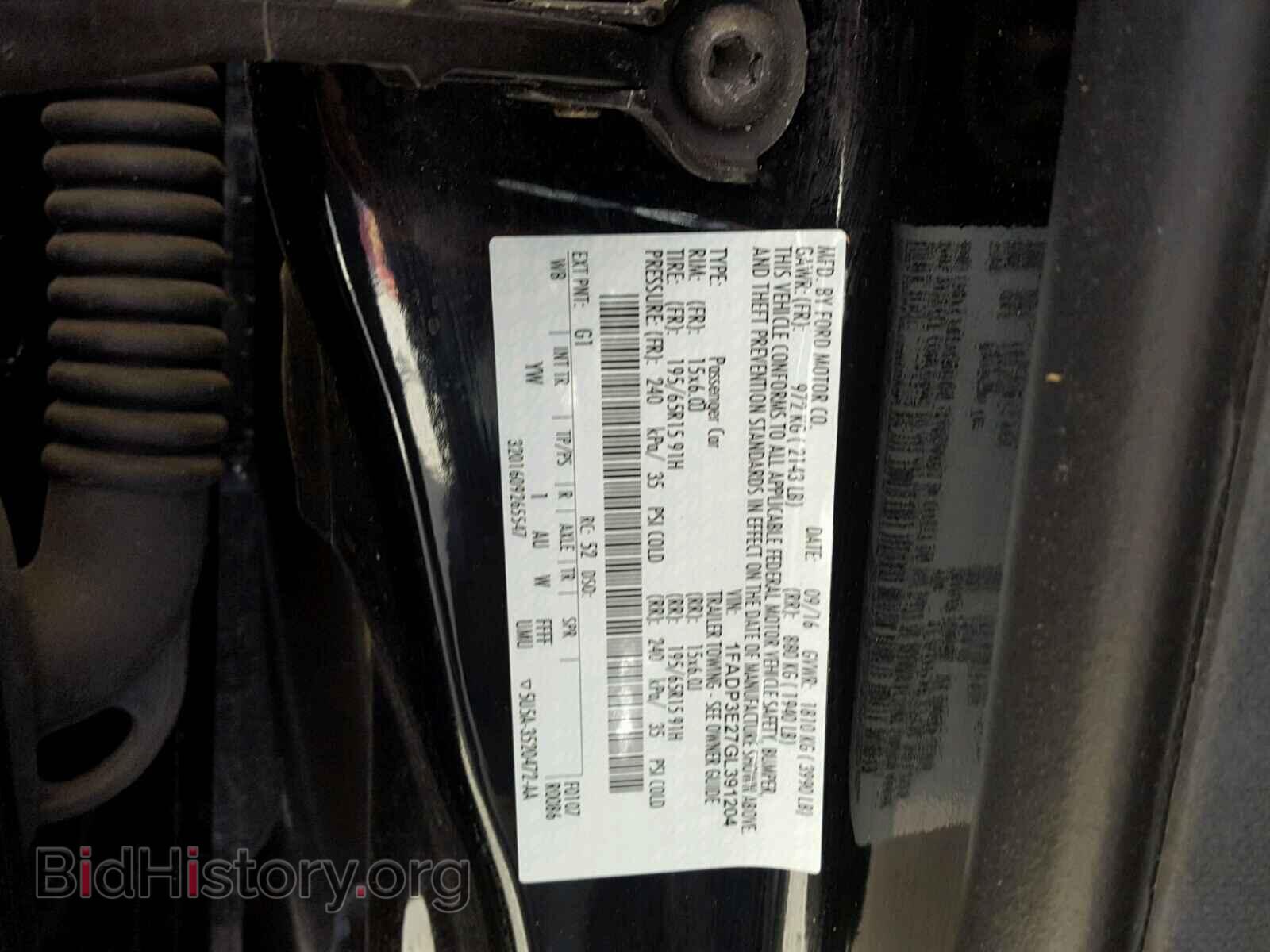 2016 FORD FOCUS - VIN: 1FADP3E27GL391204 - Фото 10