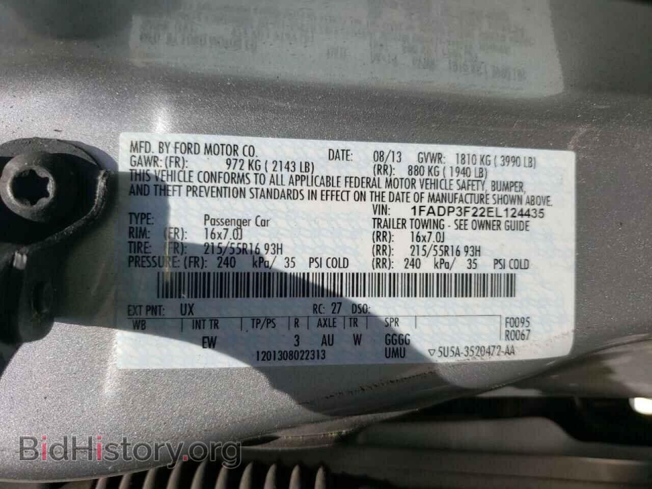 2014 FORD FOCUS - VIN: 1FADP3F22EL124435 - Фото 10