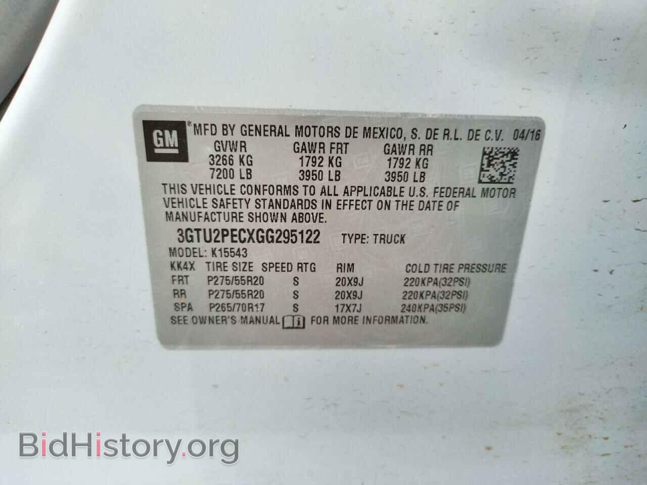 2016 GMC SIERRA - VIN: 3GTU2PECXGG295122 - Фото 10