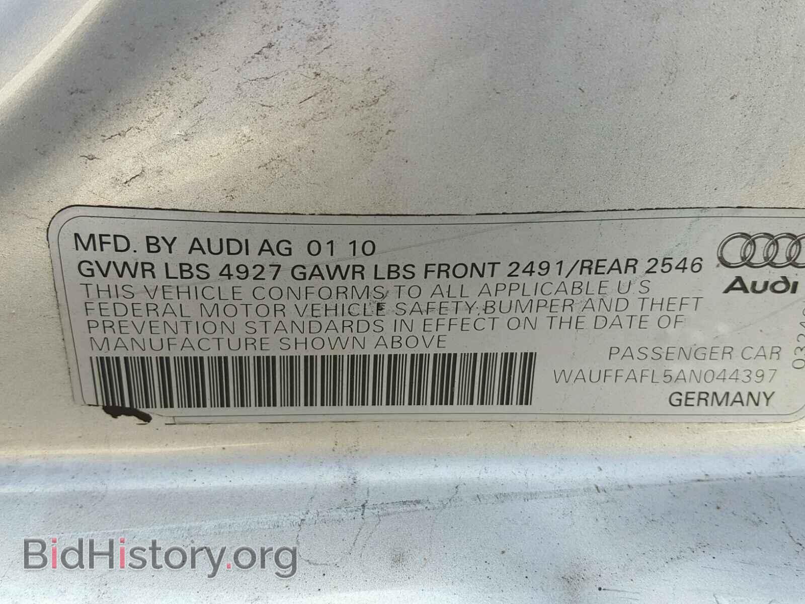 2010 AUDI A4 - VIN: WAUFFAFL5AN044397 - Фото 10