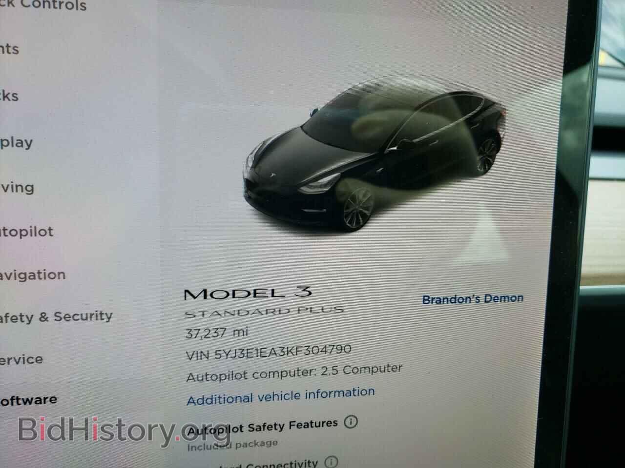 2019 TESLA MODEL 3 - VIN: 5YJ3E1EA3KF304790 - Фото 9