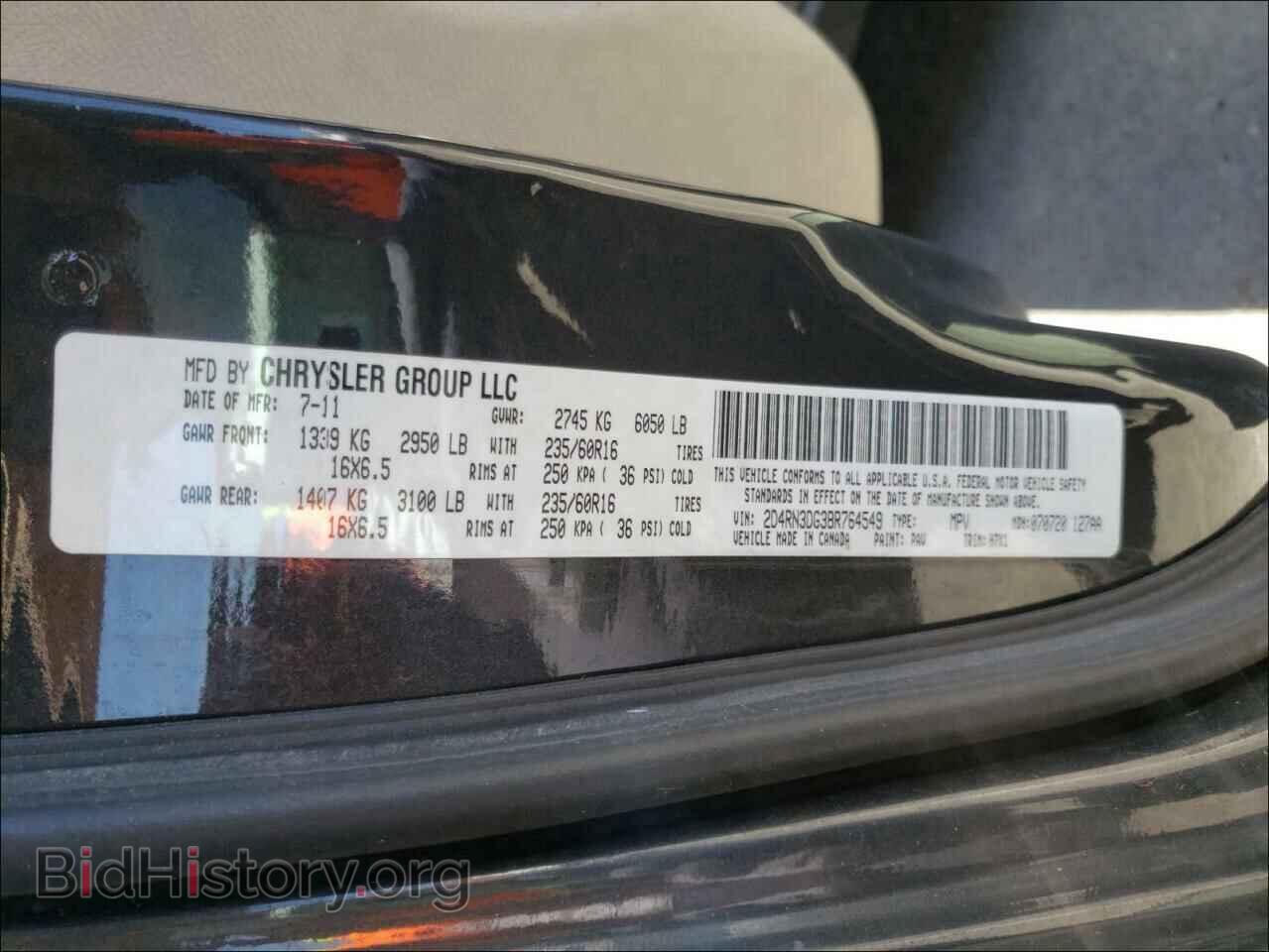 2011 DODGE GRAND CARA - VIN: 2D4RN3DG3BR764549 - Фото 10