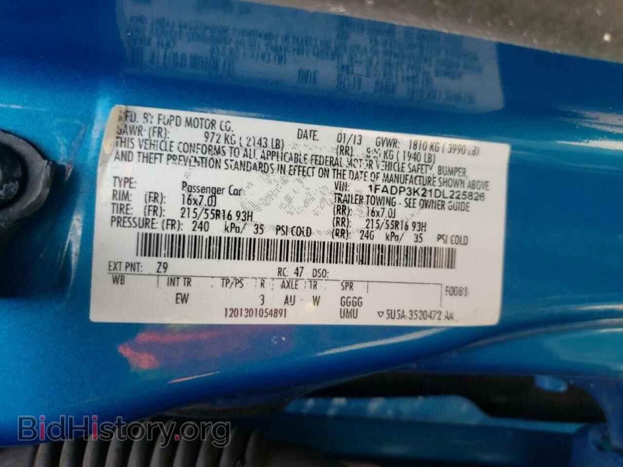 2013 FORD FOCUS - VIN: 1FADP3K21DL225826 - Фото 10