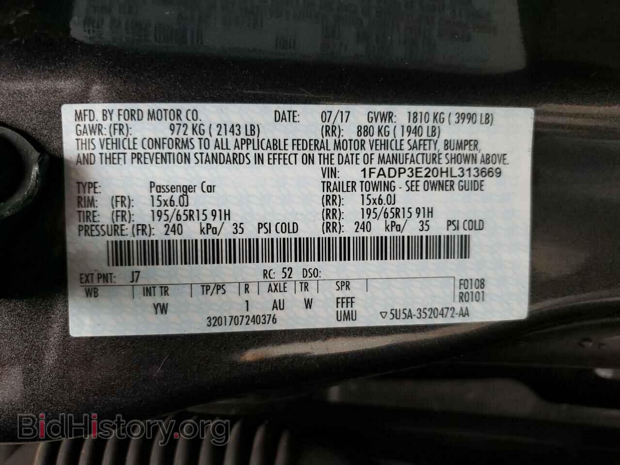 2017 FORD FOCUS - VIN: 1FADP3E20HL313669 - Фото 10