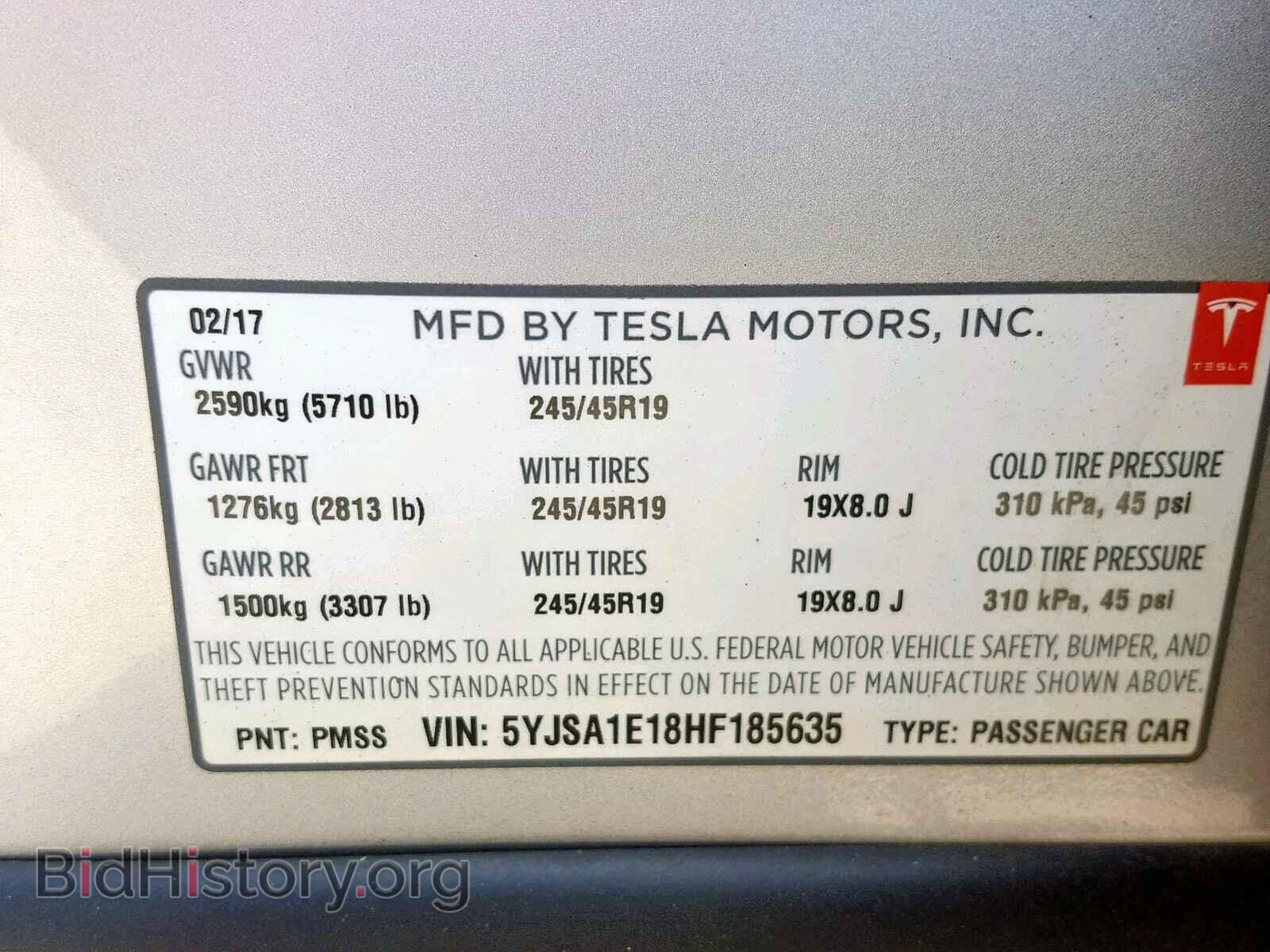 2017 TESLA MODEL S - VIN: 5YJSA1E18HF185635 - Photo 10