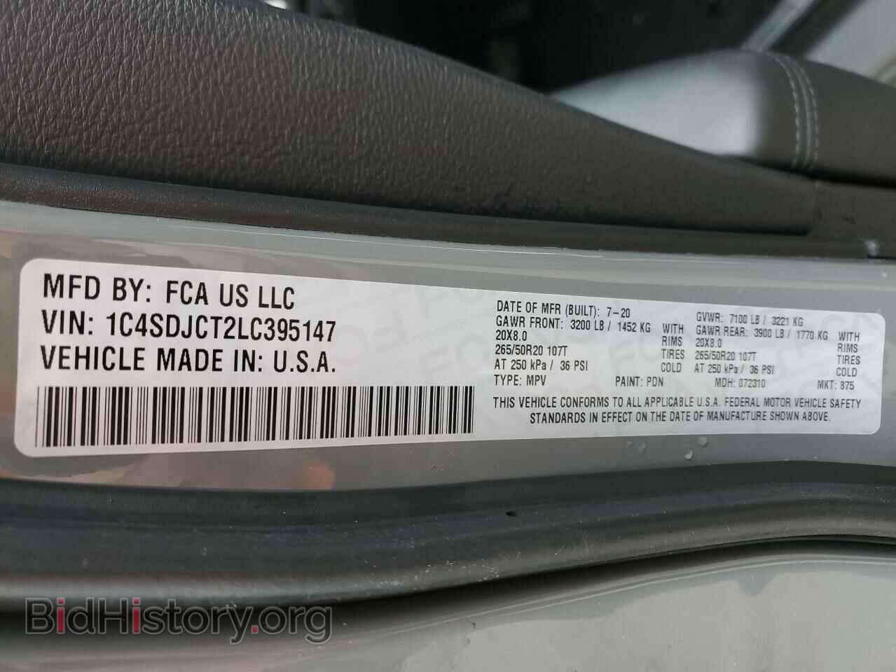 2020 DODGE DURANGO - VIN: 1C4SDJCT2LC395147 - Photo 13