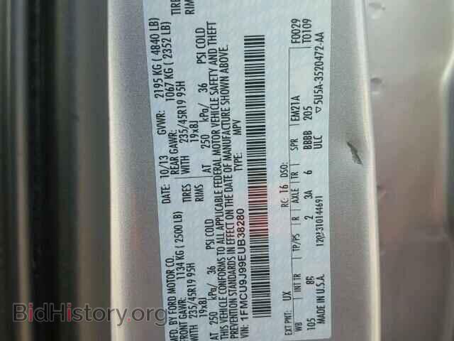 2014 FORD ESCAPE - VIN: 1FMCU9J99EUB38280 - Фото 10
