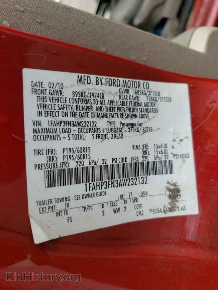 2010 FORD FOCUS - VIN: 1FAHP3FN3AW232132 - Фото 10