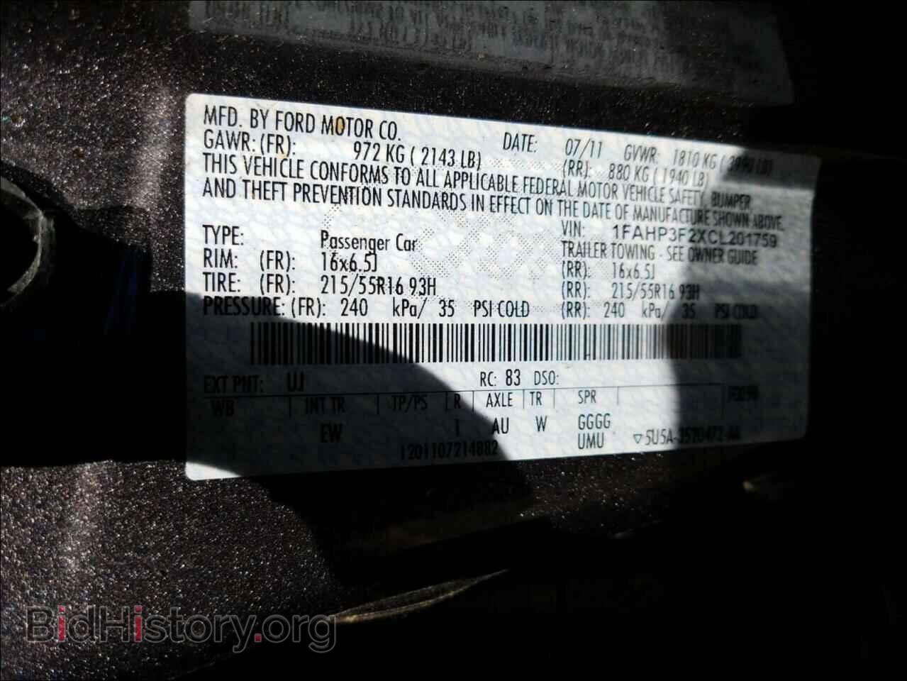 2012 FORD FOCUS - VIN: 1FAHP3F2XCL201759 - Photo 10