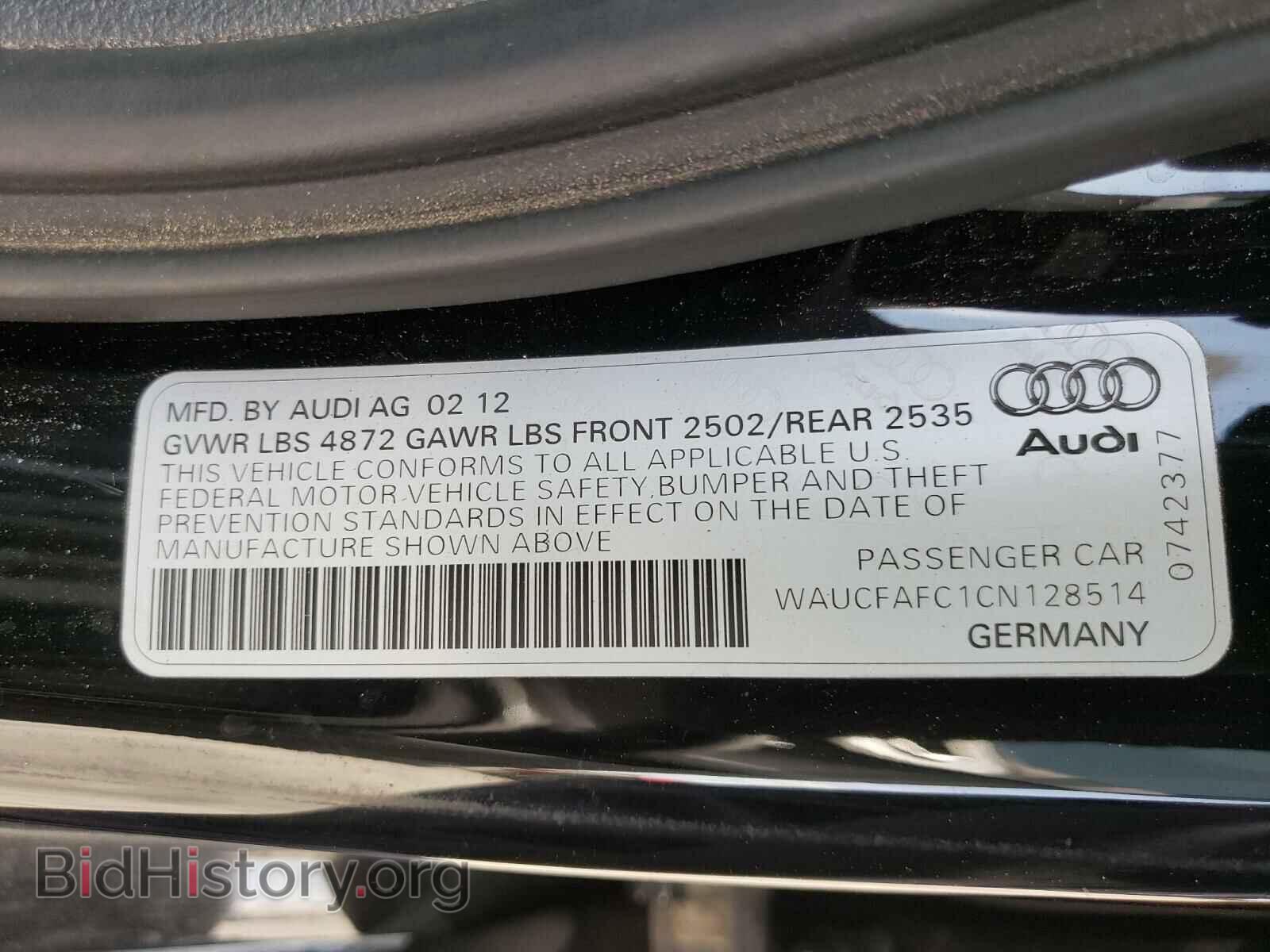 2012 AUDI A6 - VIN: WAUCFAFC1CN128514 - Фото 10
