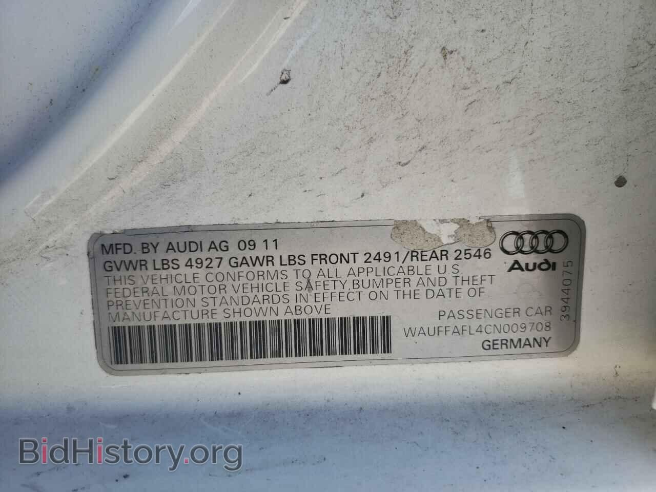 2012 AUDI A4 - VIN: WAUFFAFL4CN009708 - Фото 10