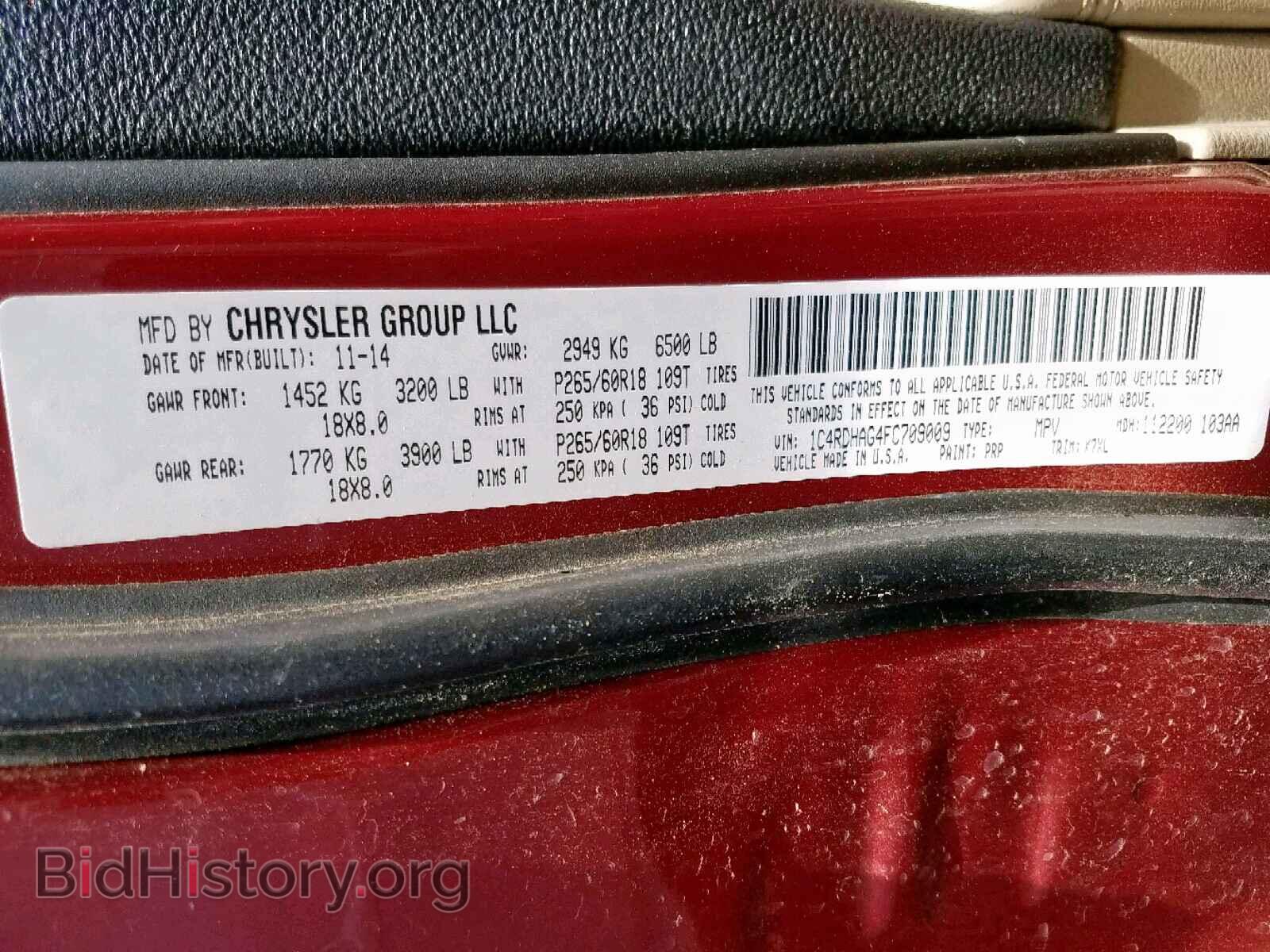2015 DODGE DURANGO SX - VIN: 1C4RDHAG4FC709009 - Photo 10