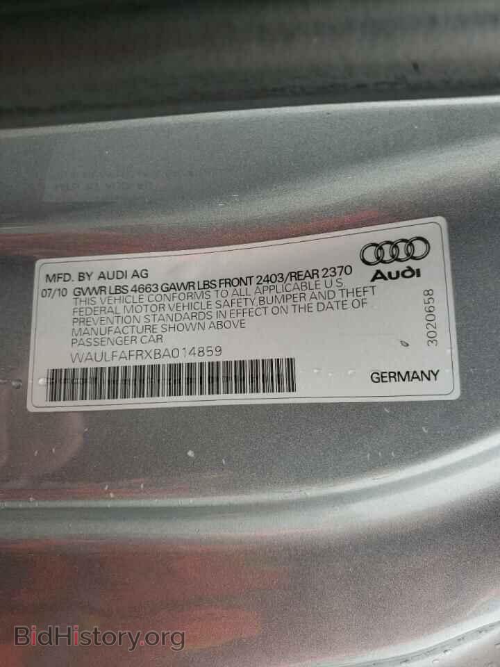 2011 AUDI A5 - VIN: WAULFAFRXBA014859 - Фото 10