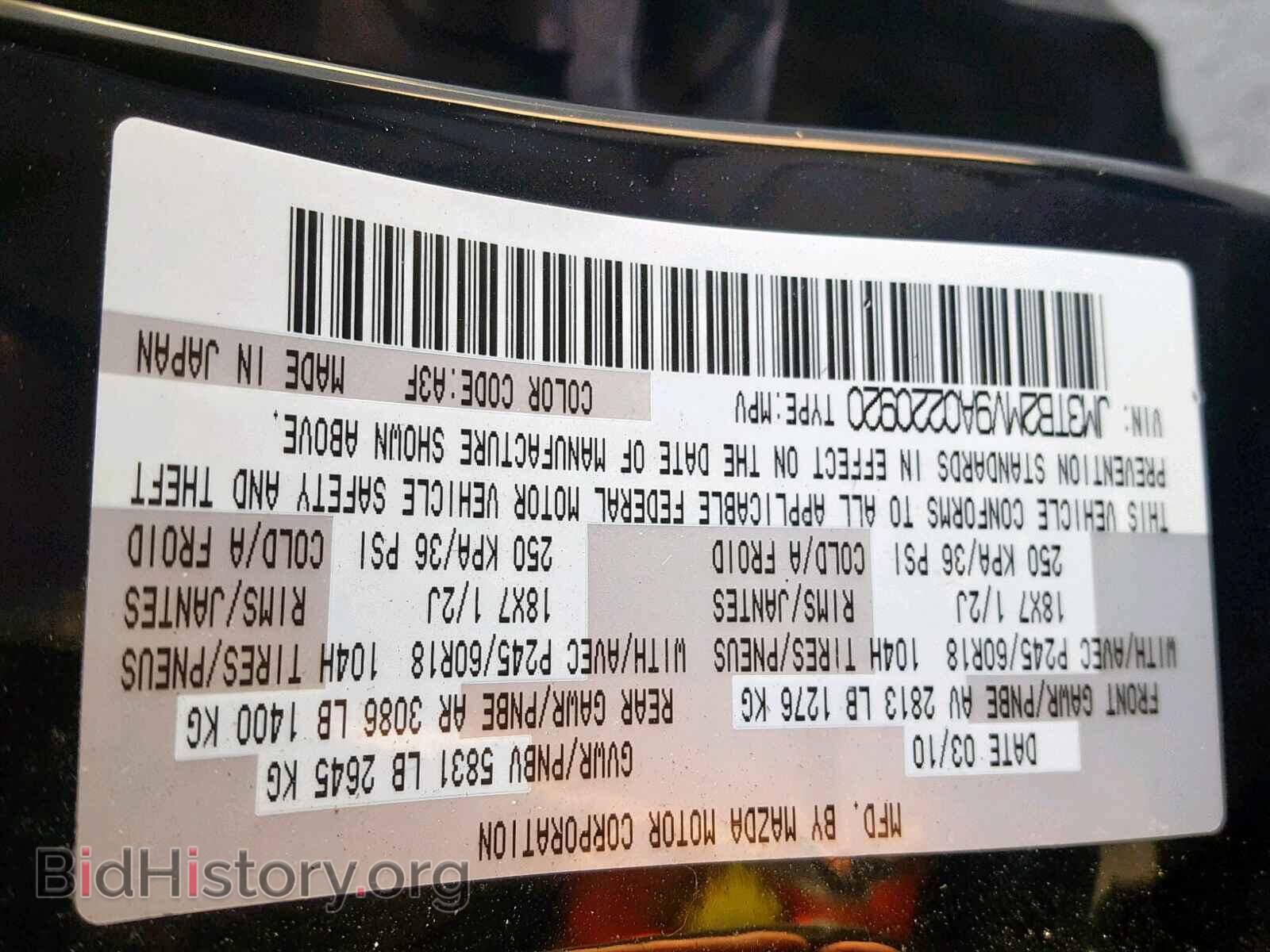 2010 MAZDA CX-9 - VIN: JM3TB2MV9A0220920 - Фото 10
