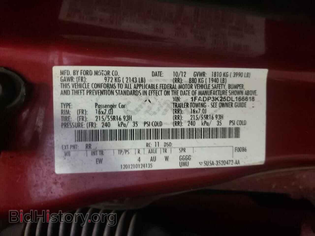 2013 FORD FOCUS - VIN: 1FADP3K25DL166618 - Фото 10