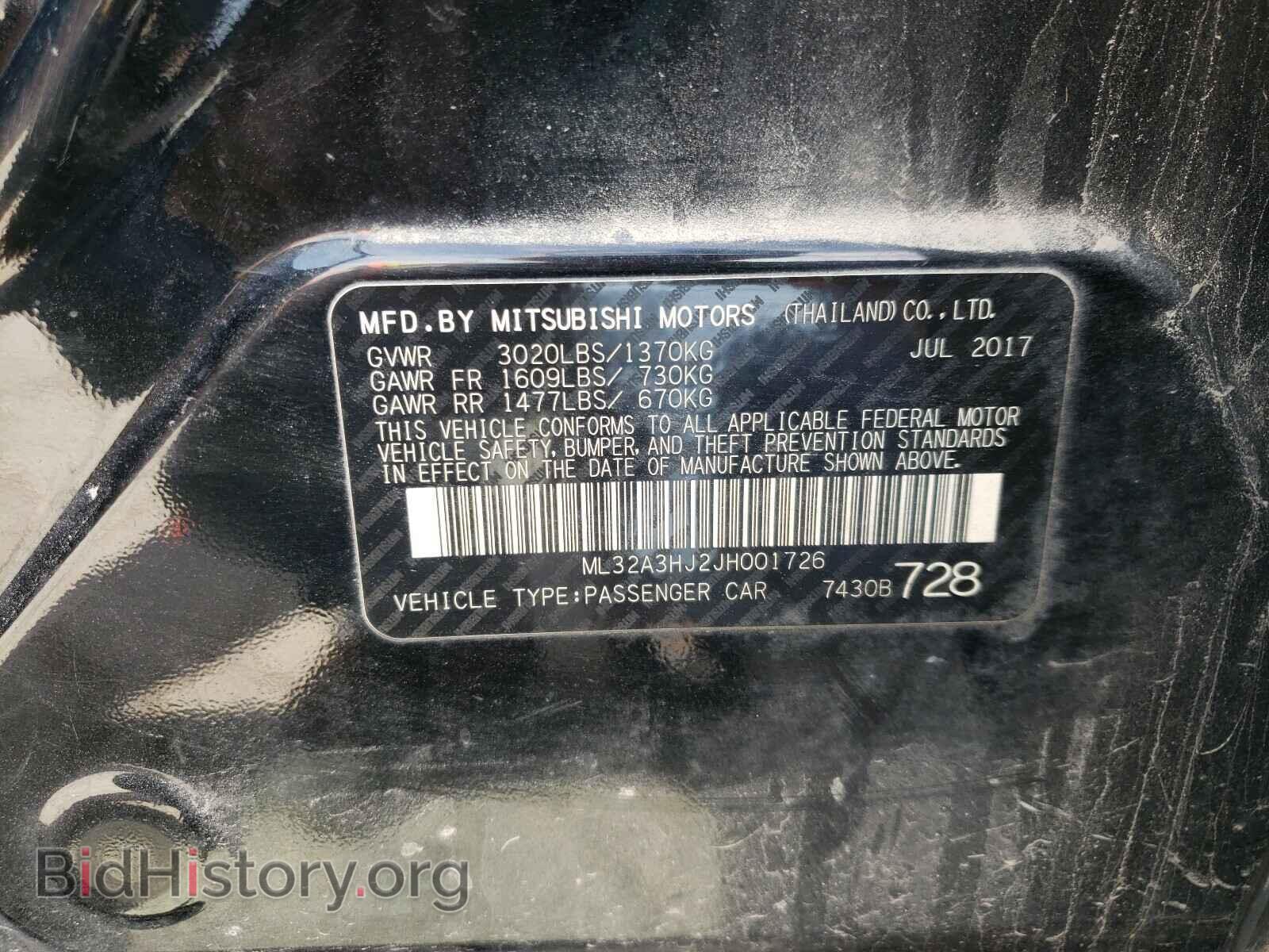 2018 MITSUBISHI MIRAGE - VIN: ML32A3HJ2JH001726 - Фото 10