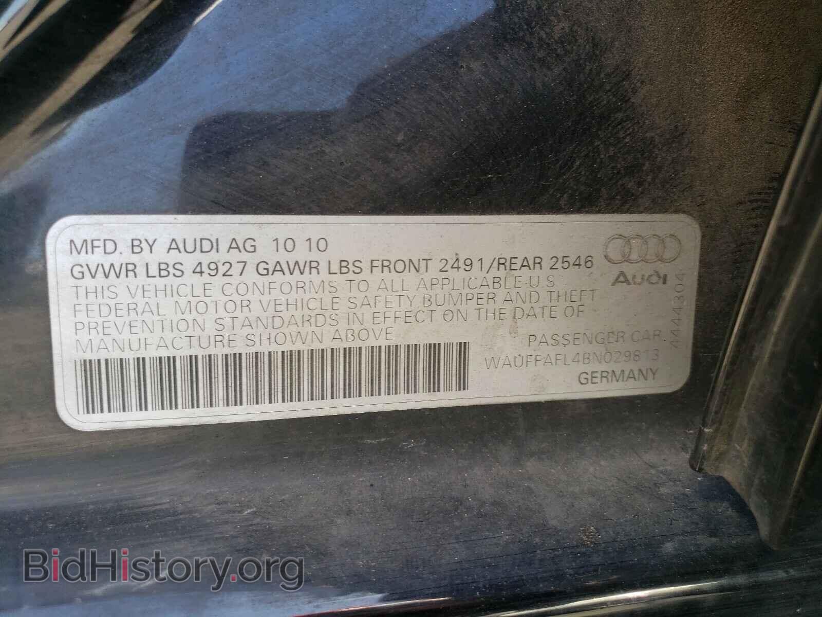 2011 AUDI A4 - VIN: WAUFFAFL4BN029813 - Фото 10