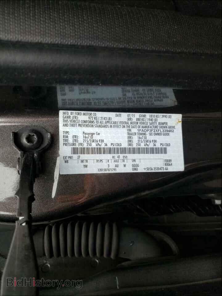 2015 FORD FOCUS - VIN: 1FADP3F2XFL339482 - Фото 10
