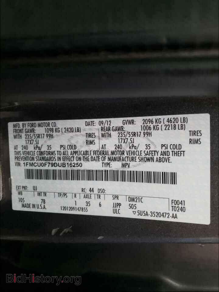 2013 FORD ESCAPE - VIN: 1FMCU0F79DUB16250 - Photo 10