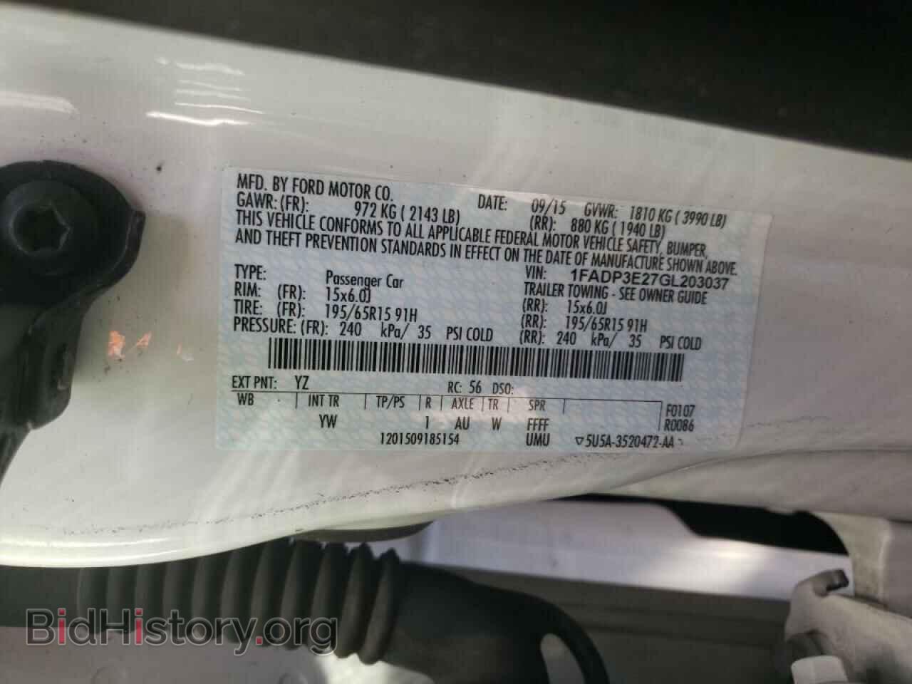 2016 FORD FOCUS - VIN: 1FADP3E27GL203037 - Photo 10